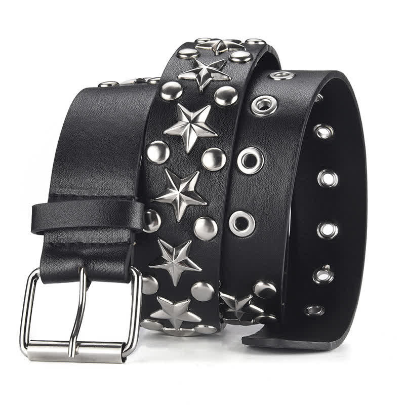 Punk Studded Rock Star Rivet Leather Belt - image 1