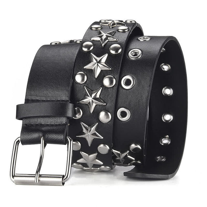 Punk Studded Rock Star Rivet Leather Belt - image 1