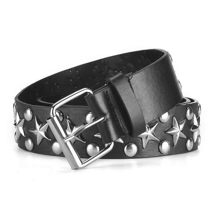 Punk Studded Rock Star Rivet Leather Belt - image 2