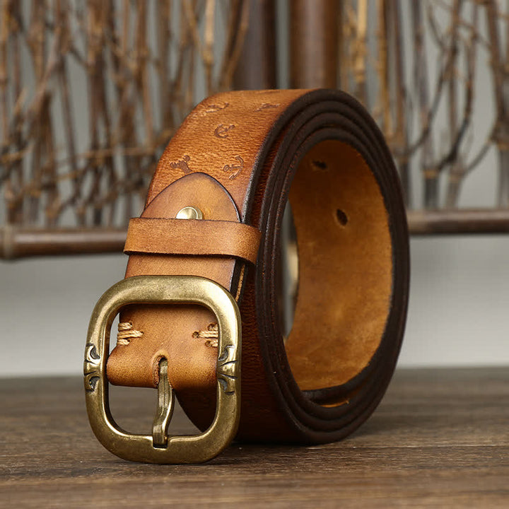 Men's Timeless Anchor Embossing Genuine Leather Belt - image 7