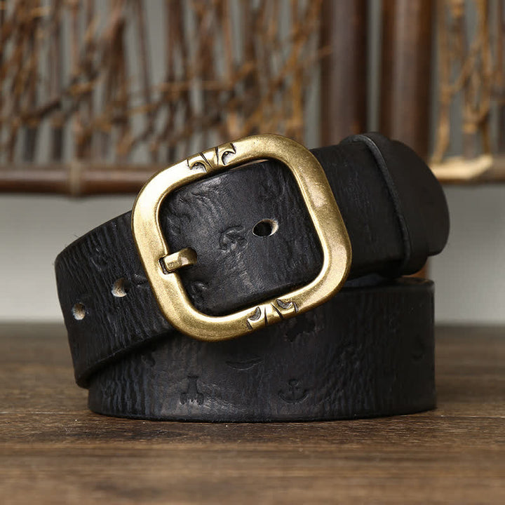 Men's Timeless Anchor Embossing Genuine Leather Belt - image 9