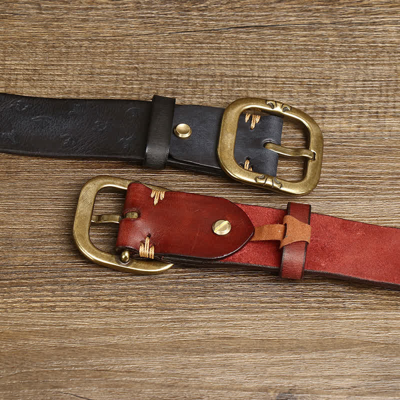 Men's Timeless Anchor Embossing Genuine Leather Belt - image 2