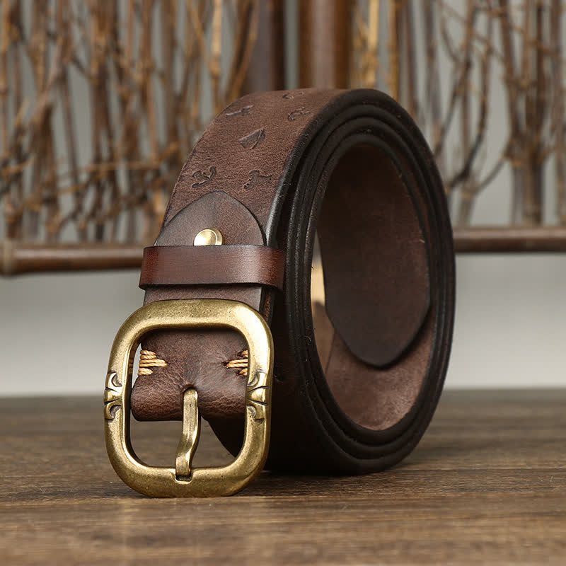 Men's Timeless Anchor Embossing Genuine Leather Belt - image 13