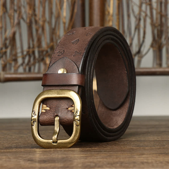 Men's Timeless Anchor Embossing Genuine Leather Belt - image 13