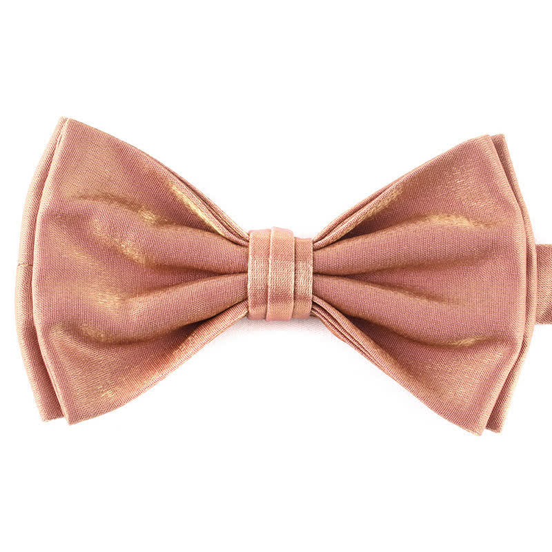 Men's Casual Candy Solid Color Double Layer Bow Tie - Light Pink - image 14