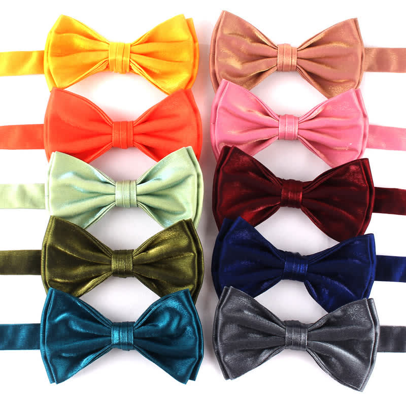 Men's Casual Candy Solid Color Double Layer Bow Tie - image 1