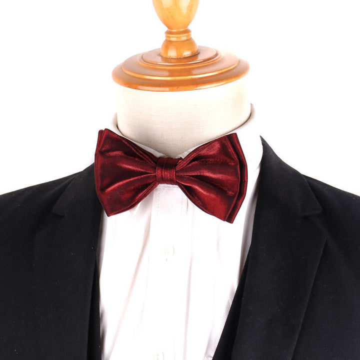 Men's Casual Candy Solid Color Double Layer Bow Tie - image 3
