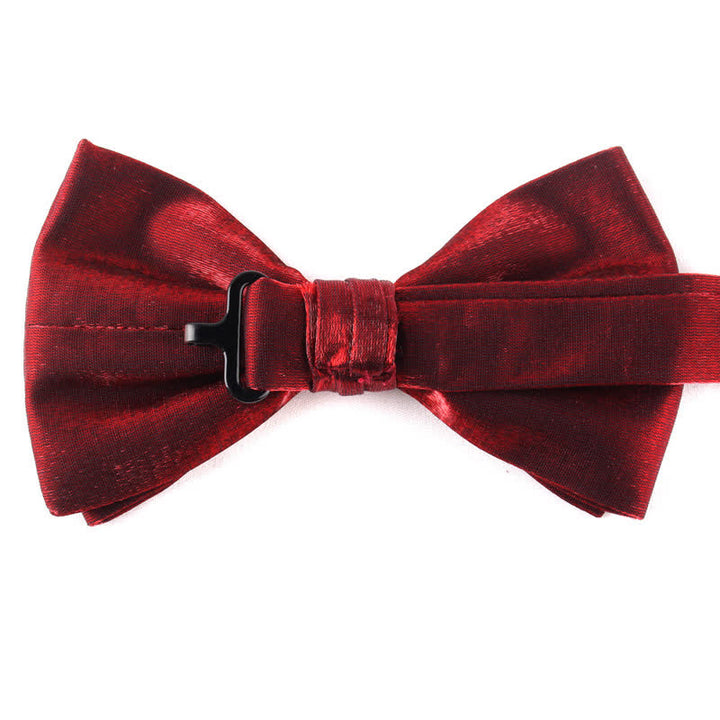 Men's Casual Candy Solid Color Double Layer Bow Tie - image 5