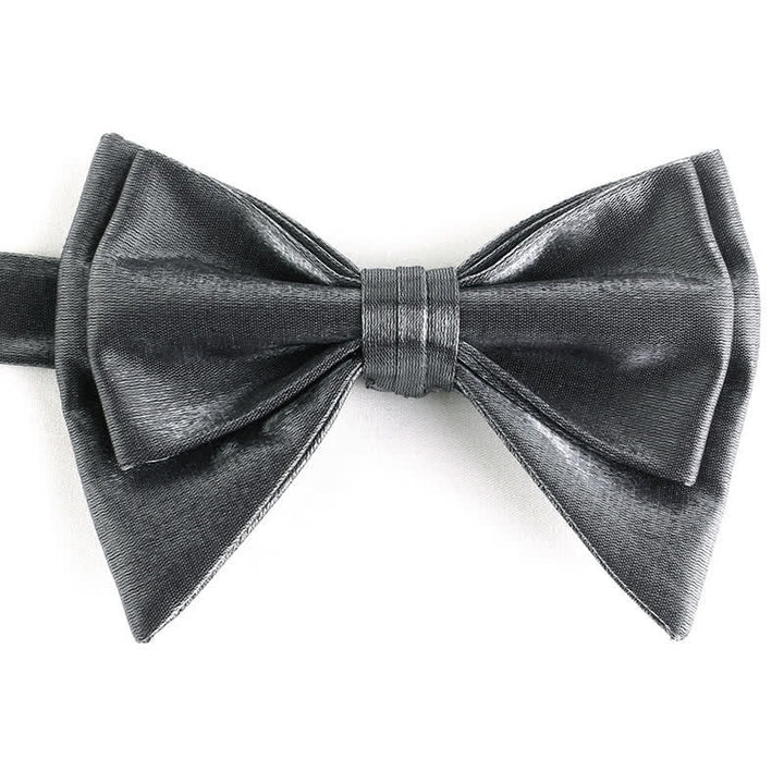 Men's Irregular Double Layer Oversized Pointed Bow Tie - Gray - image 14