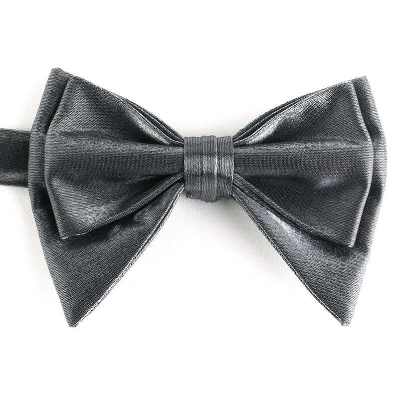 Men's Irregular Double Layer Oversized Pointed Bow Tie - Gray - image 14