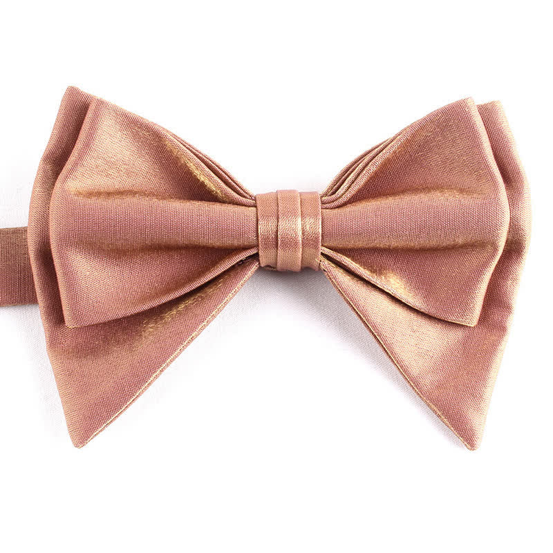 Men's Irregular Double Layer Oversized Pointed Bow Tie - Light Pink - image 15