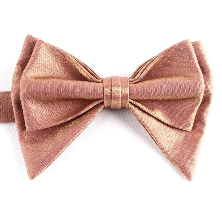 Men's Irregular Double Layer Oversized Pointed Bow Tie - Light Pink - image 15