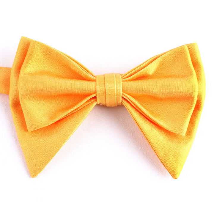 Men's Irregular Double Layer Oversized Pointed Bow Tie - Yellow - image 9