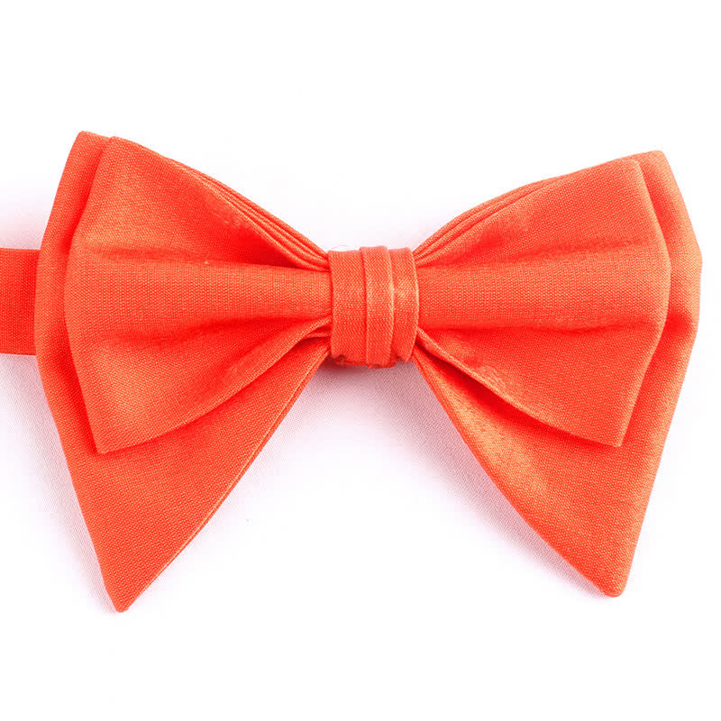 Men's Irregular Double Layer Oversized Pointed Bow Tie - Orange - image 10