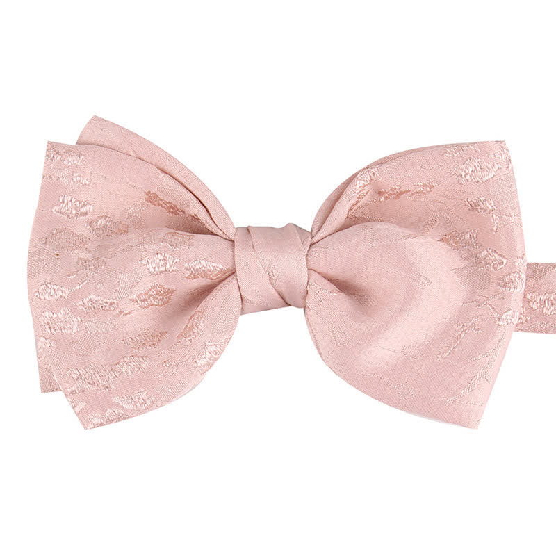 Men's Special Meticulous Floral Wedding Bow Tie - Style #1 - Pink - image 12