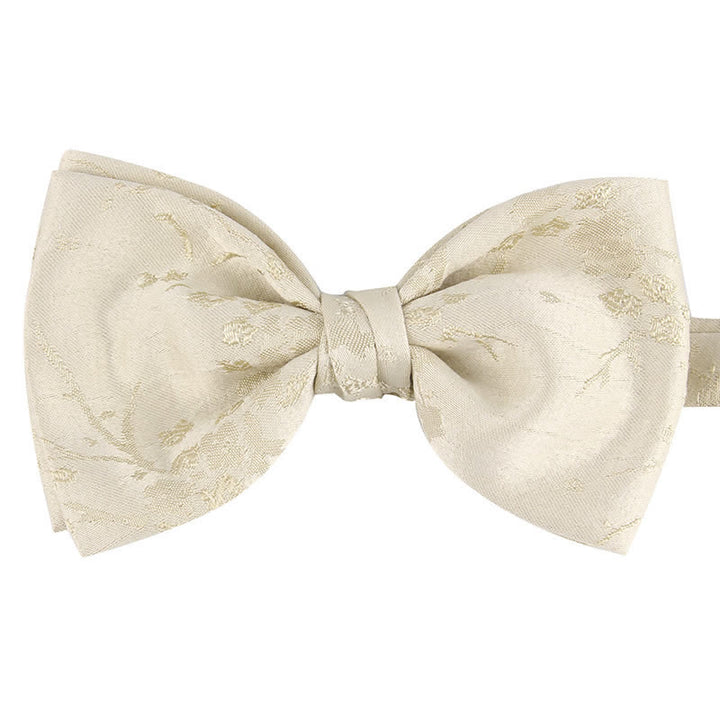 Men's Special Meticulous Floral Wedding Bow Tie - Style #1 - Beige - image 18