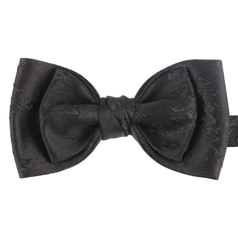 Men's Special Meticulous Floral Wedding Bow Tie - Style #2 - Black - image 21
