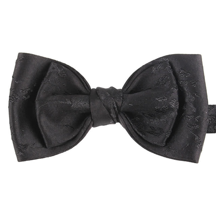 Men's Special Meticulous Floral Wedding Bow Tie - Style #2 - Black - image 21