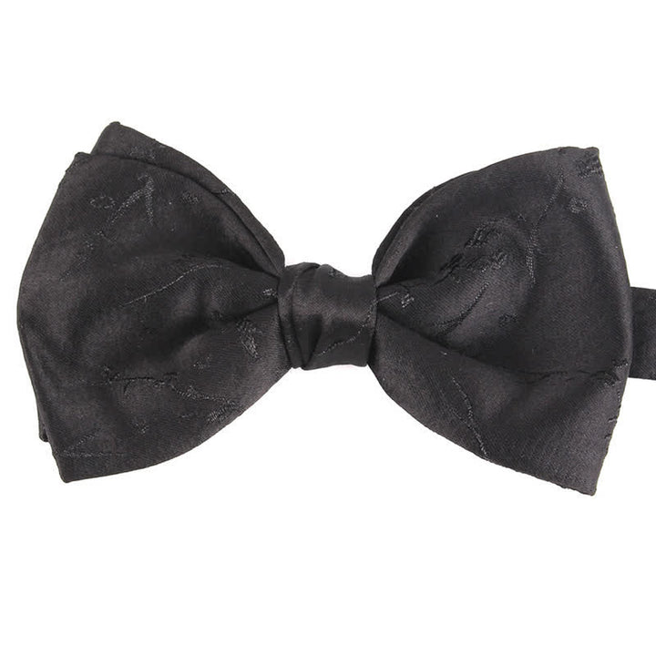 Men's Special Meticulous Floral Wedding Bow Tie - Style #1 - Black - image 20