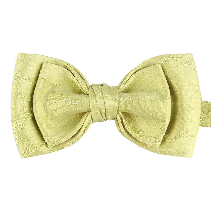 Men's Special Meticulous Floral Wedding Bow Tie - Style #2 - GreenYellow - image 15
