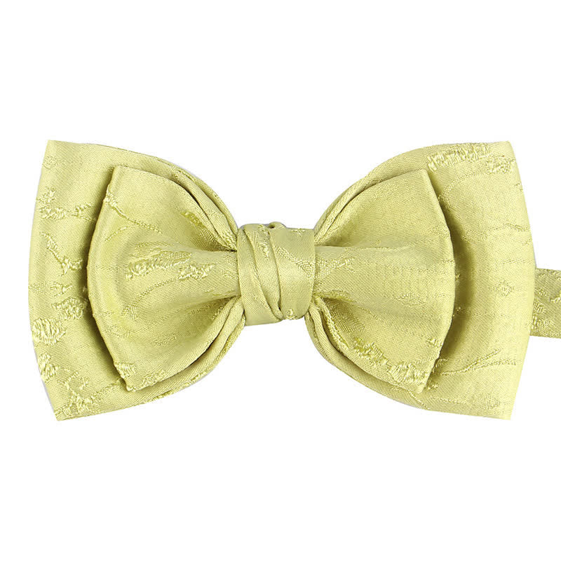 Men's Special Meticulous Floral Wedding Bow Tie - Style #2 - GreenYellow - image 15
