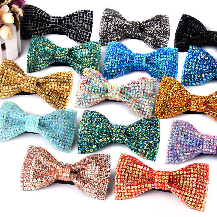 Men's Luxurious Sparkling Rhinestone Party Bow Tie - image 1