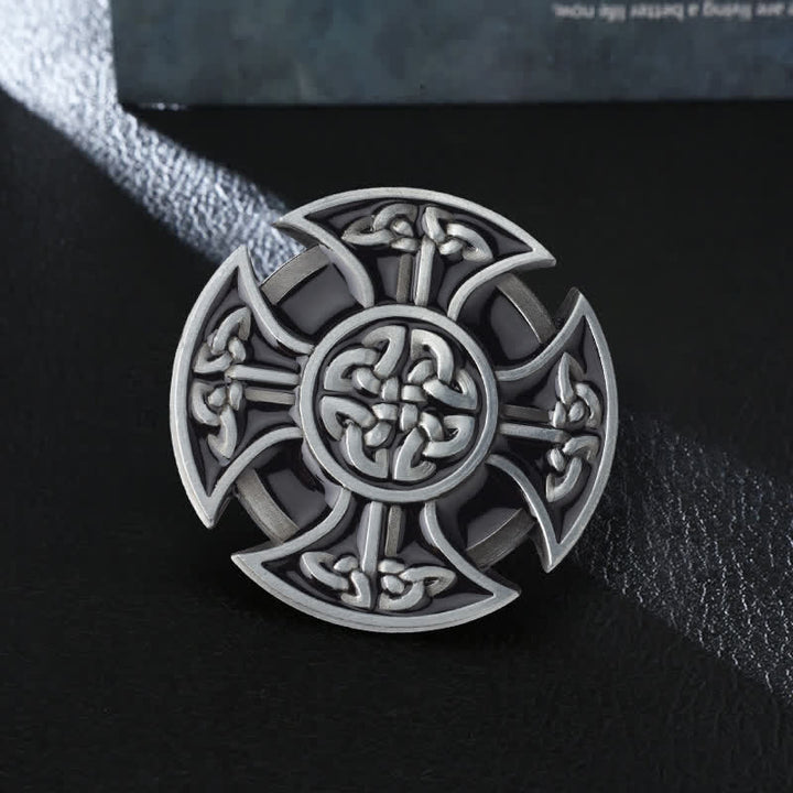 Men's DIY Viking Celtic Cross Knot Buckle Leather Belt - Celtic Cross - Without Belt - image 0