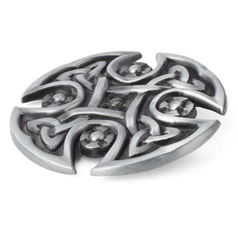 Men's DIY Viking Celtic Cross Knot Buckle Leather Belt - image 11