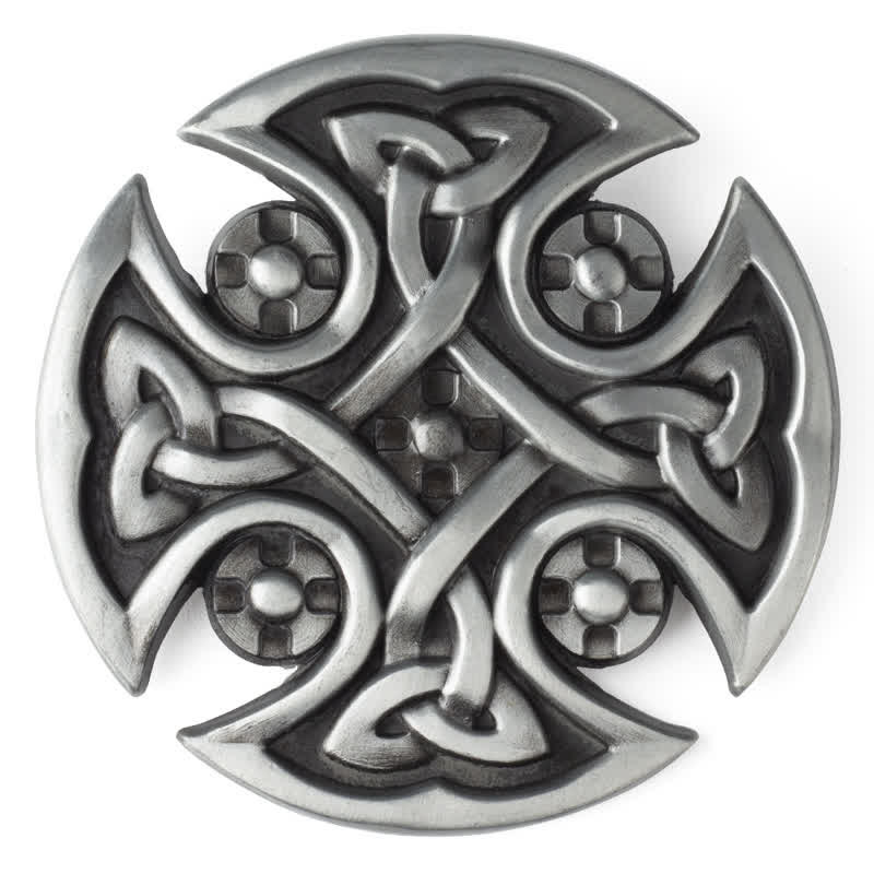 Men's DIY Viking Celtic Cross Knot Buckle Leather Belt - Celtic Knot - Without Belt - image 10