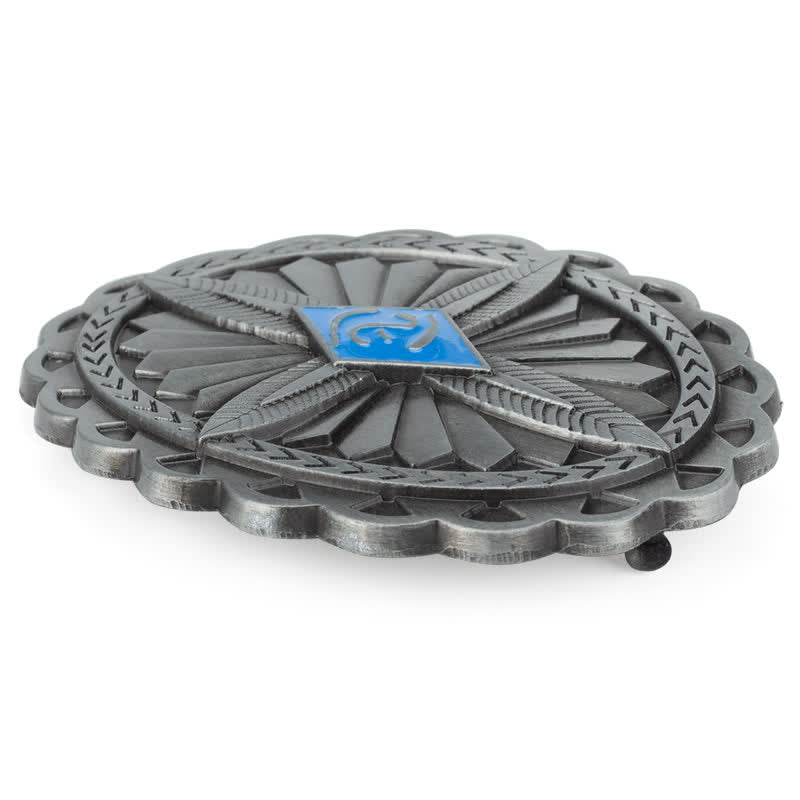 Men's DIY Indian Tribal Cross Totem Buckle Leather Belt - image 11