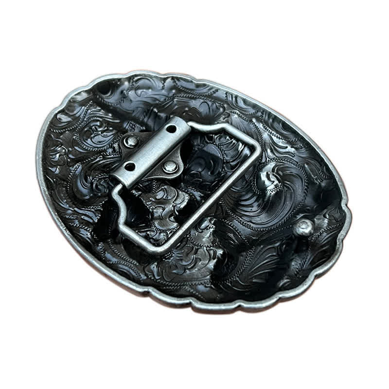 Men's DIY Pistol Bull Head Buckle Leather Belt - image 1
