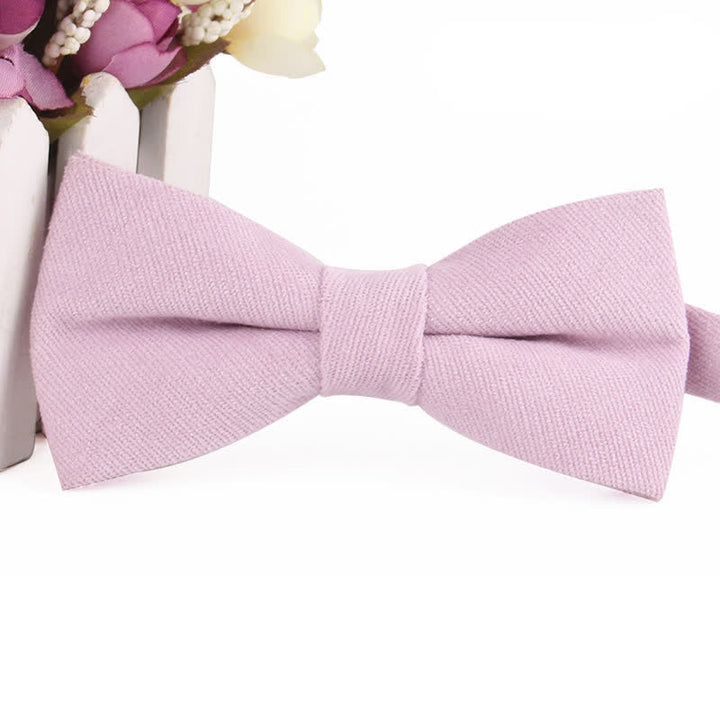 Men's Suede Solid Candy Color Formal Bow Tie - Violet - image 12