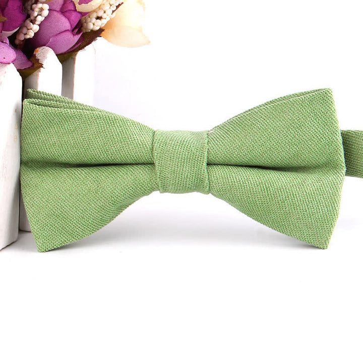Men's Suede Solid Candy Color Formal Bow Tie - LightGreen - image 14