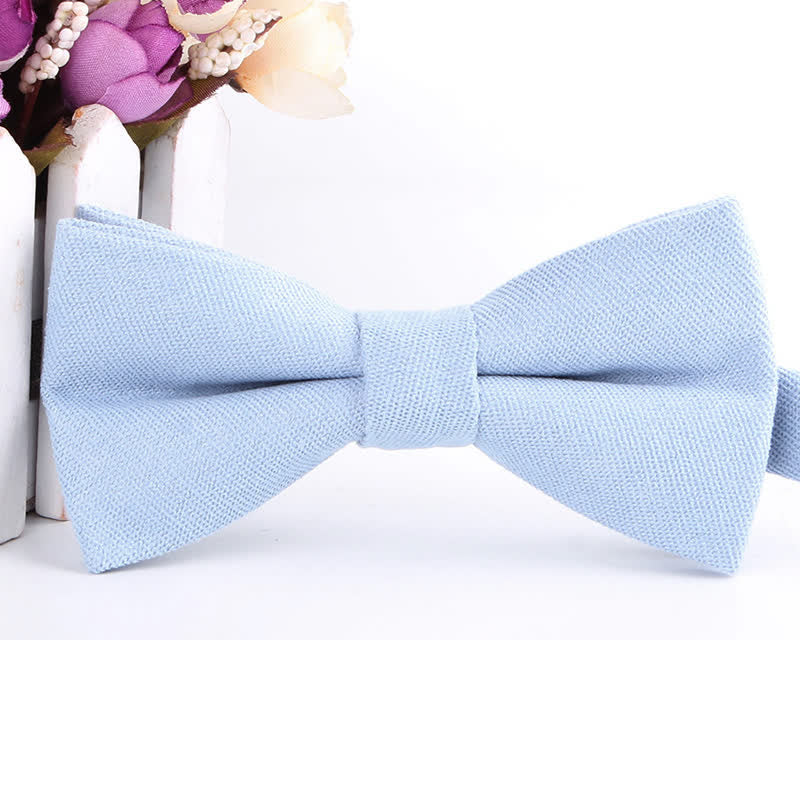 Men's Suede Solid Candy Color Formal Bow Tie - LightSkyBlue - image 15