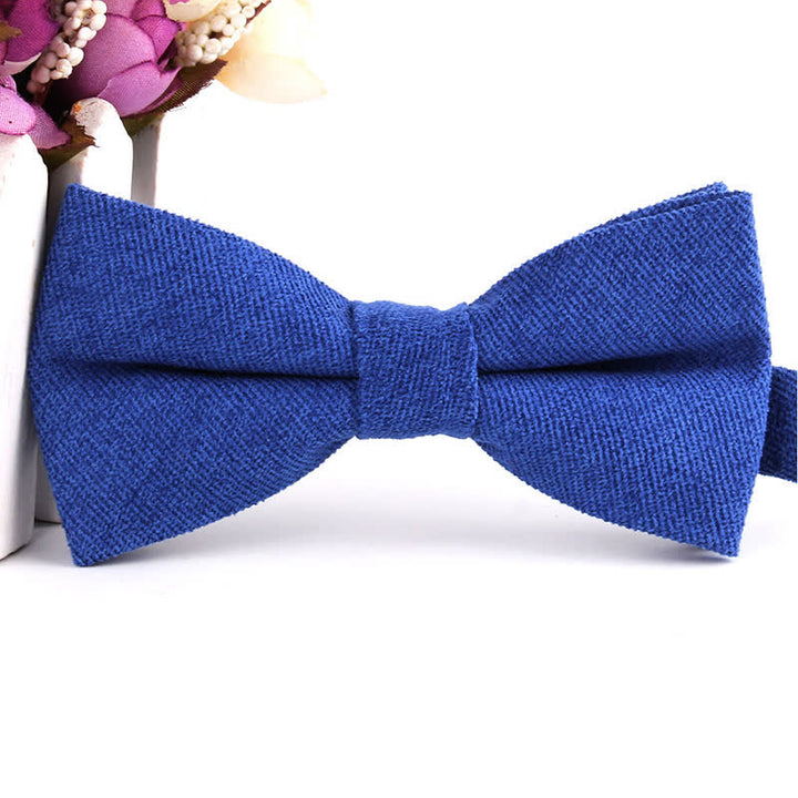 Men's Suede Solid Candy Color Formal Bow Tie - RoyalBlue - image 25