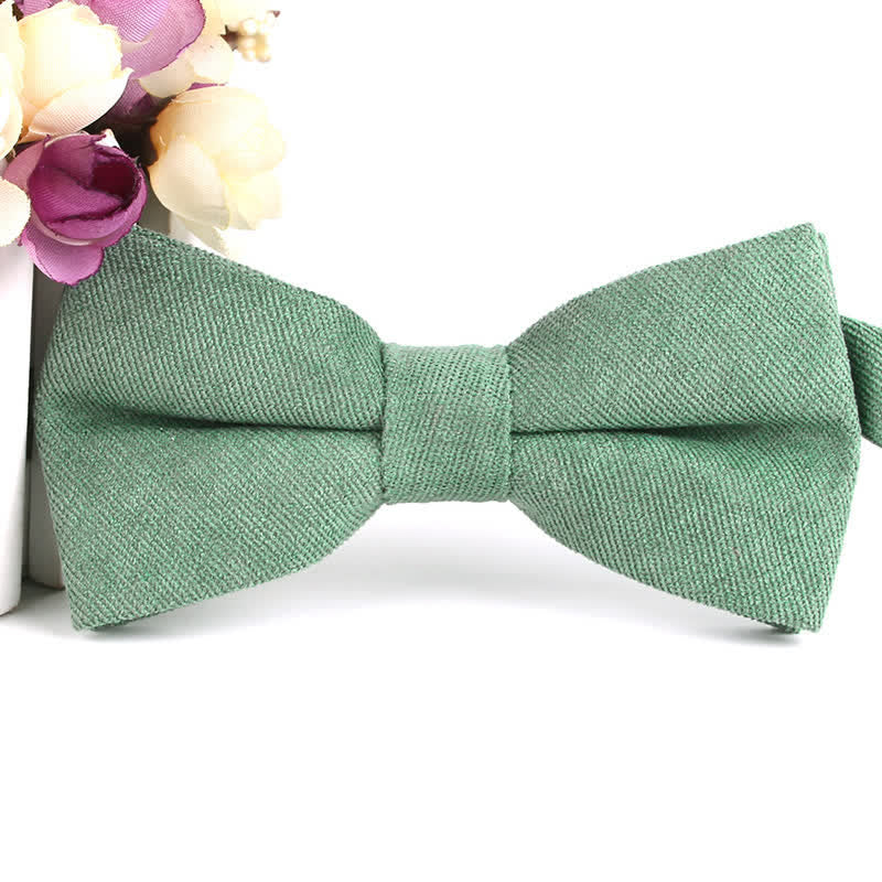 Men's Suede Solid Candy Color Formal Bow Tie - PaleGreen - image 24