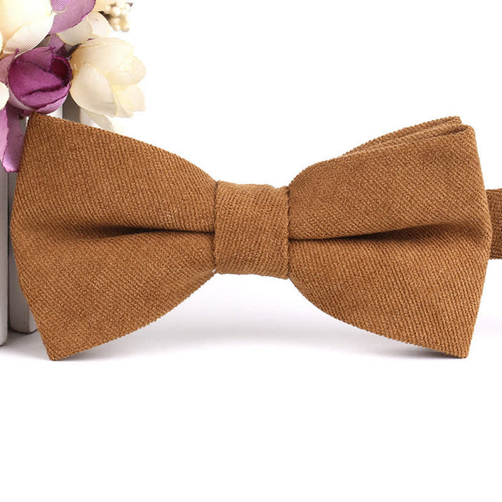 Men's Suede Solid Candy Color Formal Bow Tie - Peru - image 26