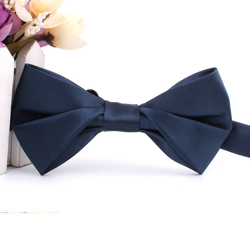 Men's Figure-Eight Twist Shaped Bow Tie - Navy - image 14