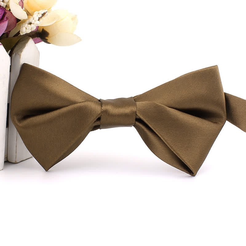 Men's Figure-Eight Twist Shaped Bow Tie - DarkKhaki - image 11