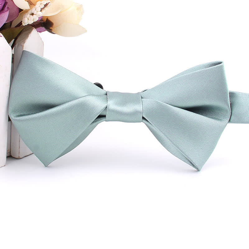 Men's Figure-Eight Twist Shaped Bow Tie - Light Gray - image 13