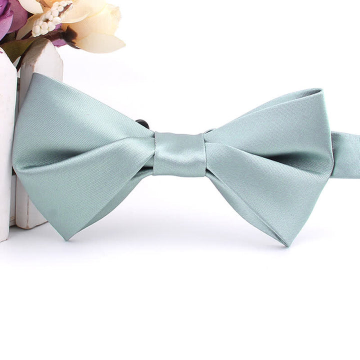 Men's Figure-Eight Twist Shaped Bow Tie - Light Gray - image 13