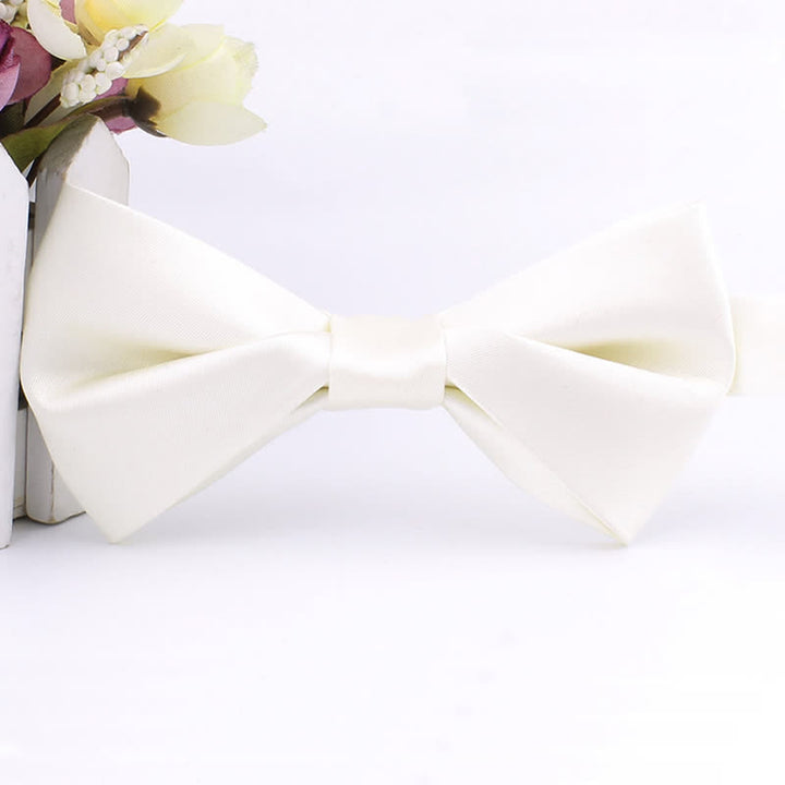 Men's Figure-Eight Twist Shaped Bow Tie - White - image 12