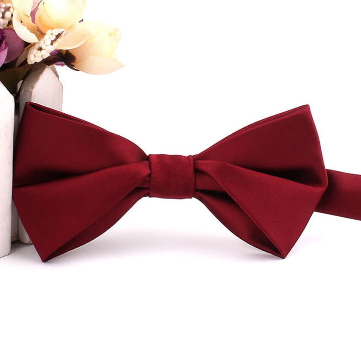Men's Figure-Eight Twist Shaped Bow Tie - Burgundy - image 9