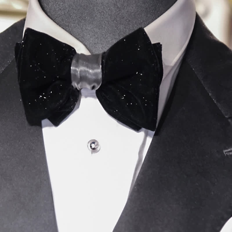 Men's Elegant Black Velvet Stunning Bow Tie - image 1