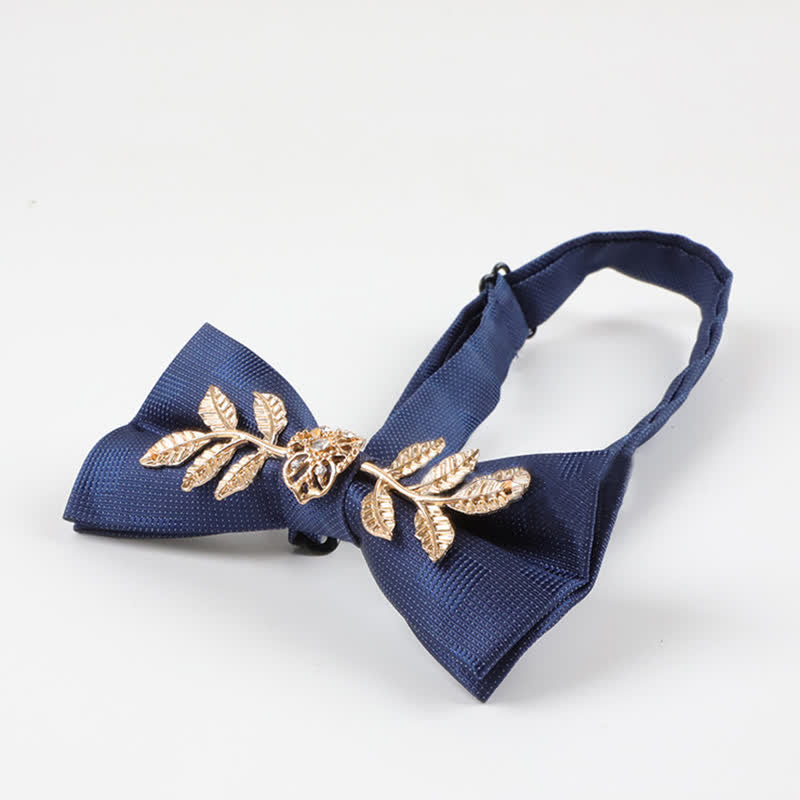Men's Golden Leaves Flower Ornament Bow Tie - image 2