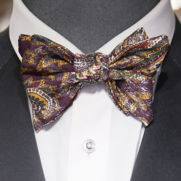 Men's Ethnic Bohemia Print Double Layers Bow Tie - image 2