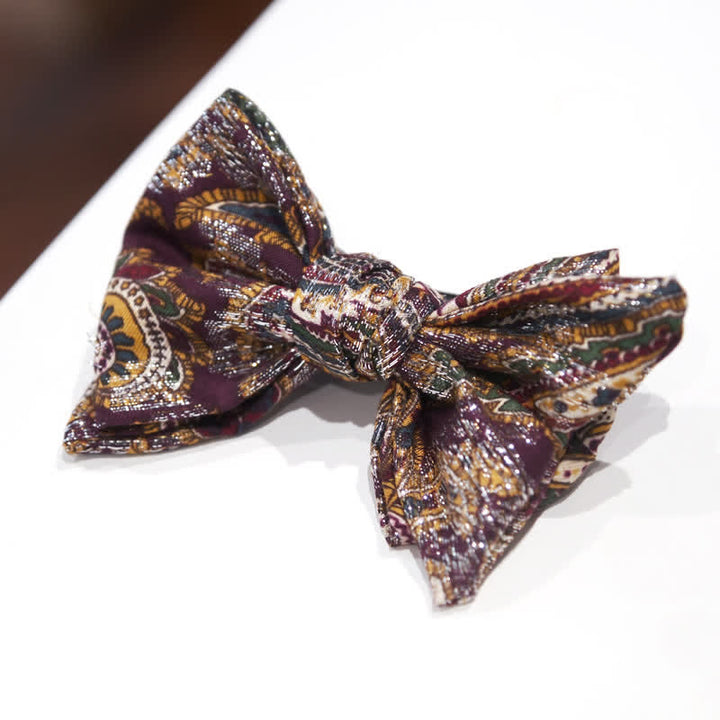 Men's Ethnic Bohemia Print Double Layers Bow Tie - image 1