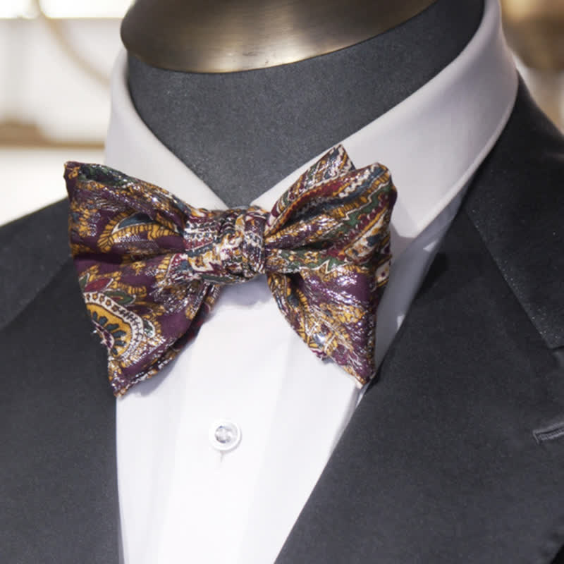 Men's Ethnic Bohemia Print Double Layers Bow Tie - image 3