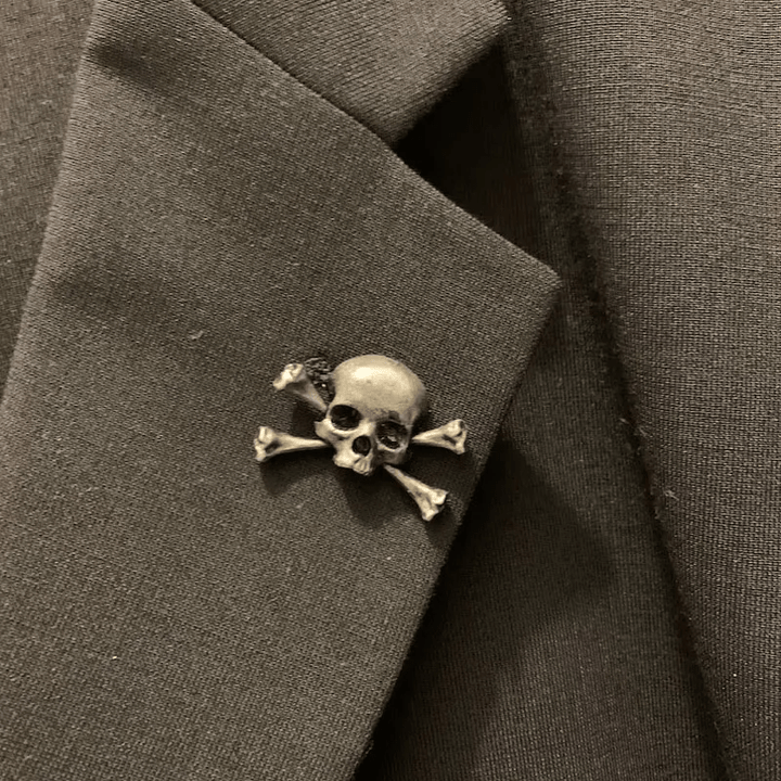 Amazing Retro Gothic Skull Brooch Pin - image 5