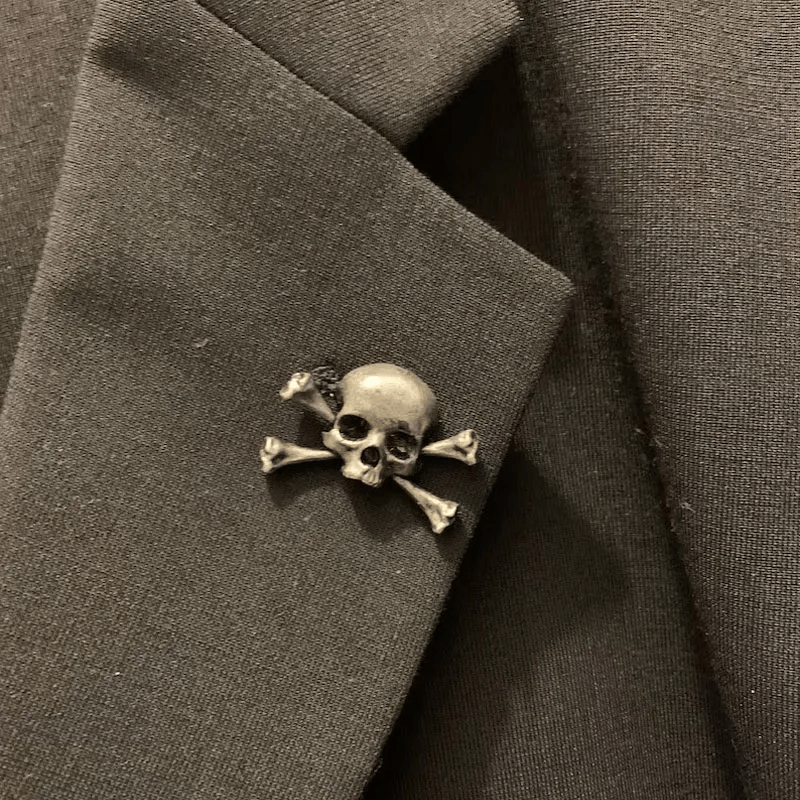 Amazing Retro Gothic Skull Brooch Pin - image 5